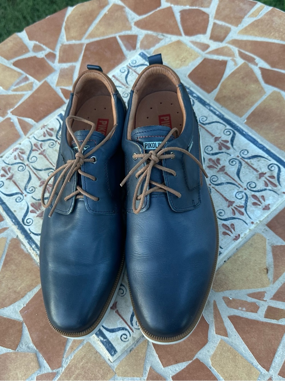 PIKOLINOS‎ Navy Leather Derby with Tan Accents size 41